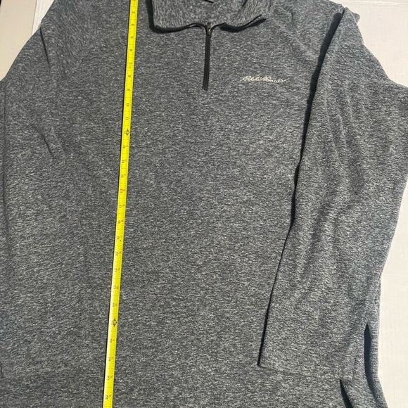 Eddie Bauer Blue Zip Up Sweater with Stand-Up Collar - Picture 6 of 7